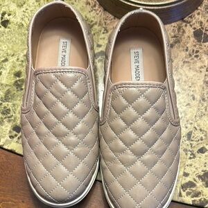 Steve Madden Quilted Slip-On Sneakers - Beige
